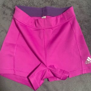 Adidas purple climalite techfit compression shorts